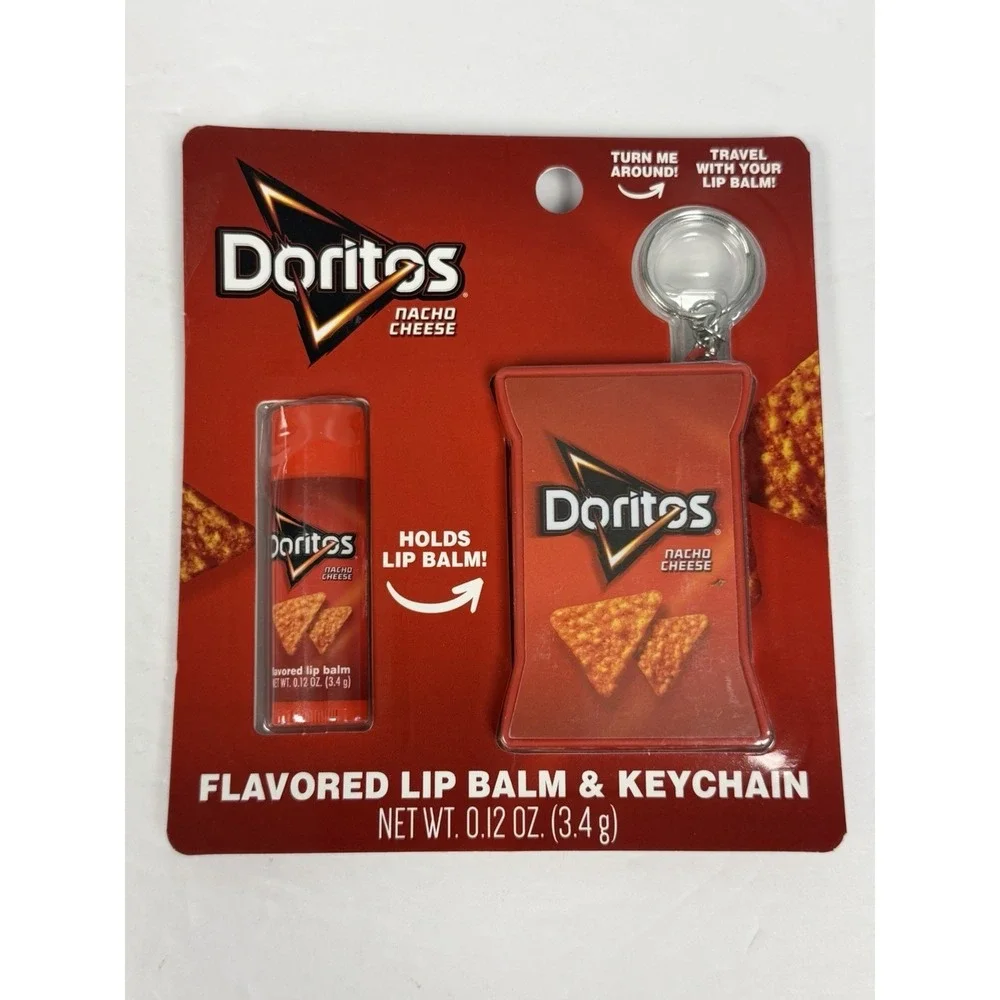 Doritos Nacho Cheese‎ Lip Balm Holder Keychain Set